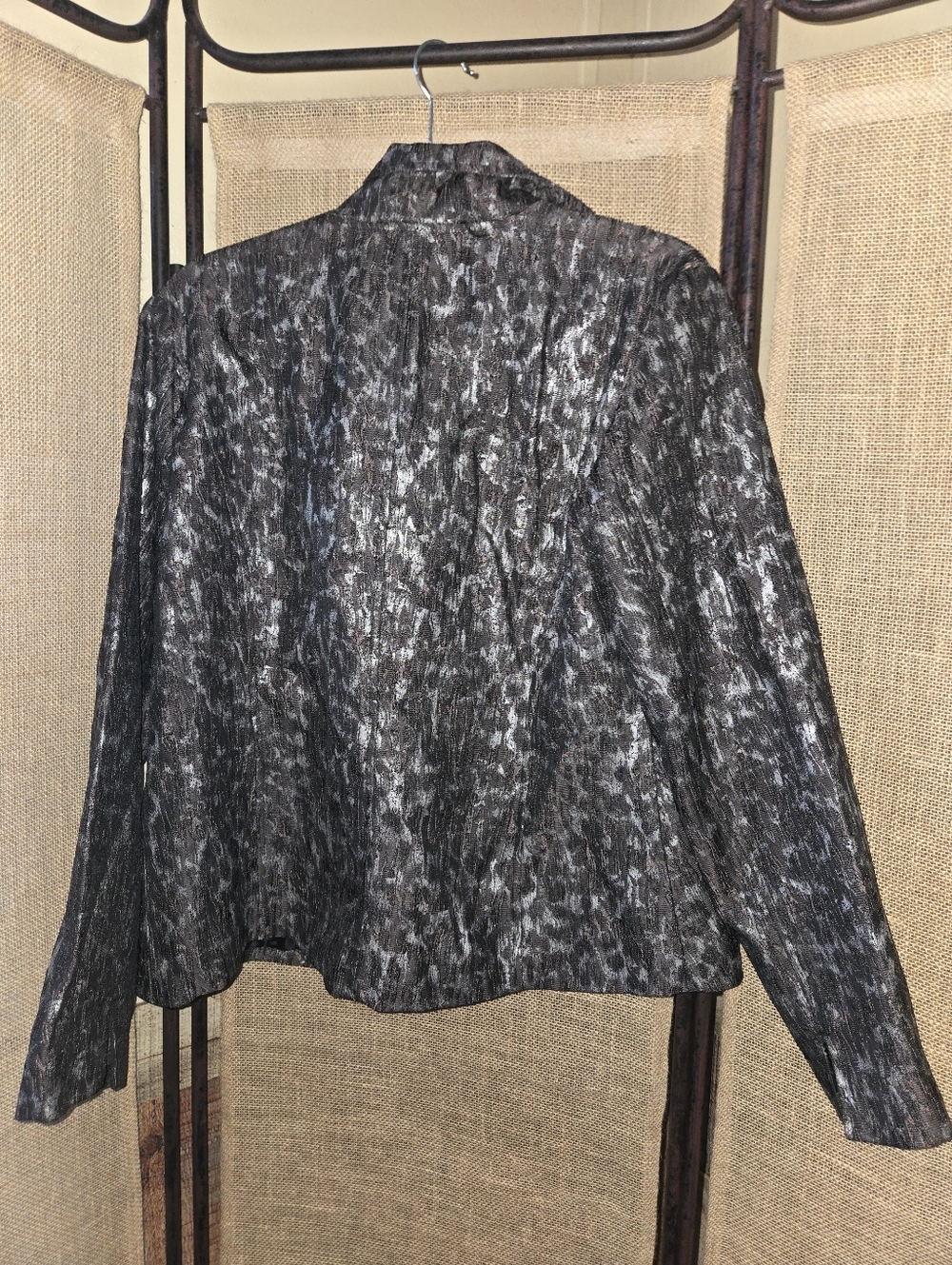 Erin London Women’s Textured Black Metallic Zip-Front Jacket - Picture 10 of 10